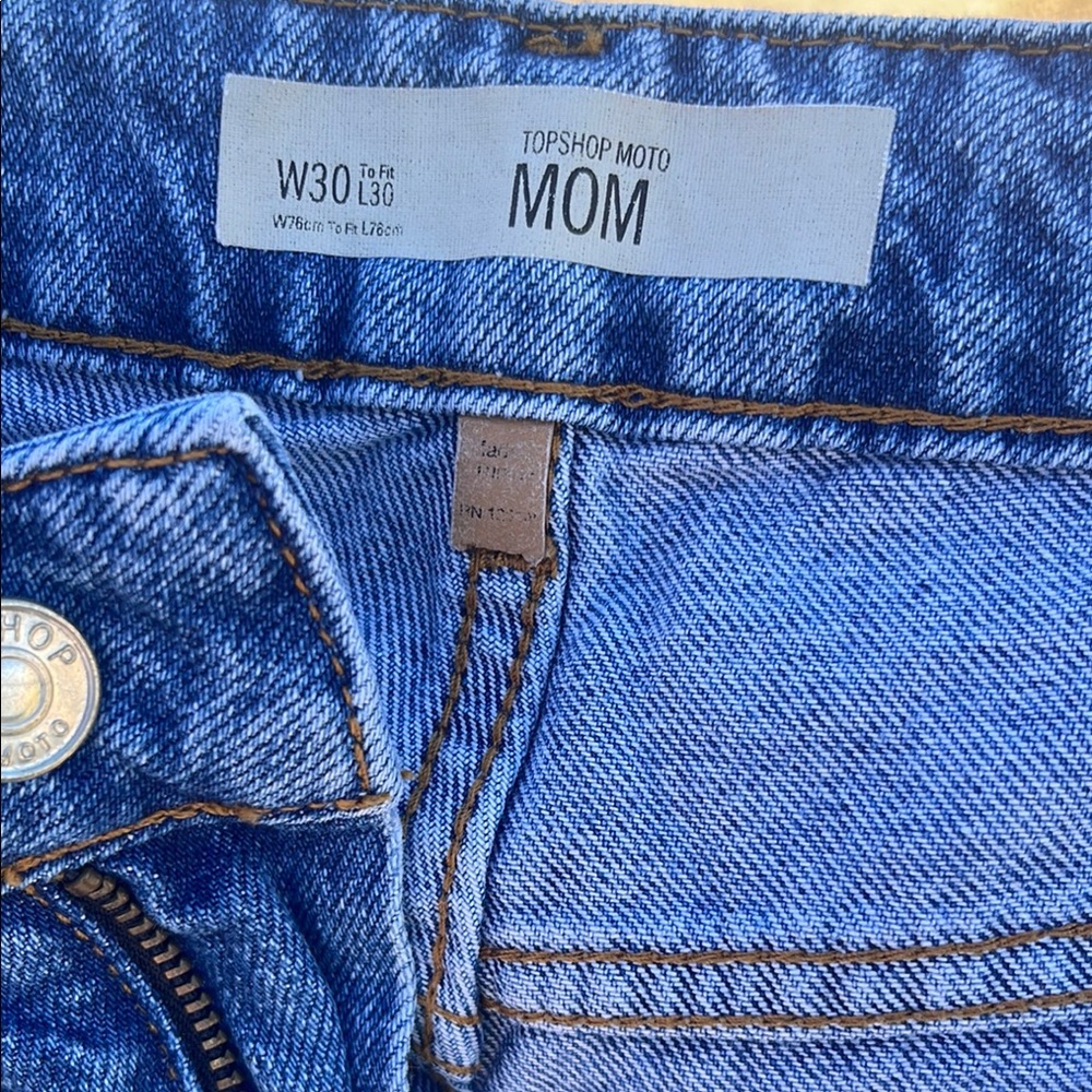 Topshop Moto Mom Jeans - Blue